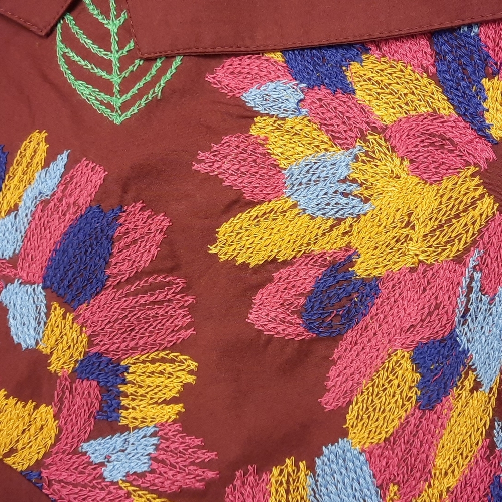 NWT, Anthropologie Maeve Wine/Bordeaux Embroidered Top - Picture 8 of 15